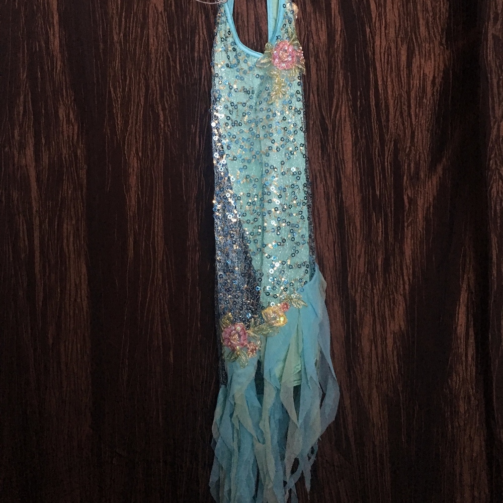 Blue sparkly Dance costume